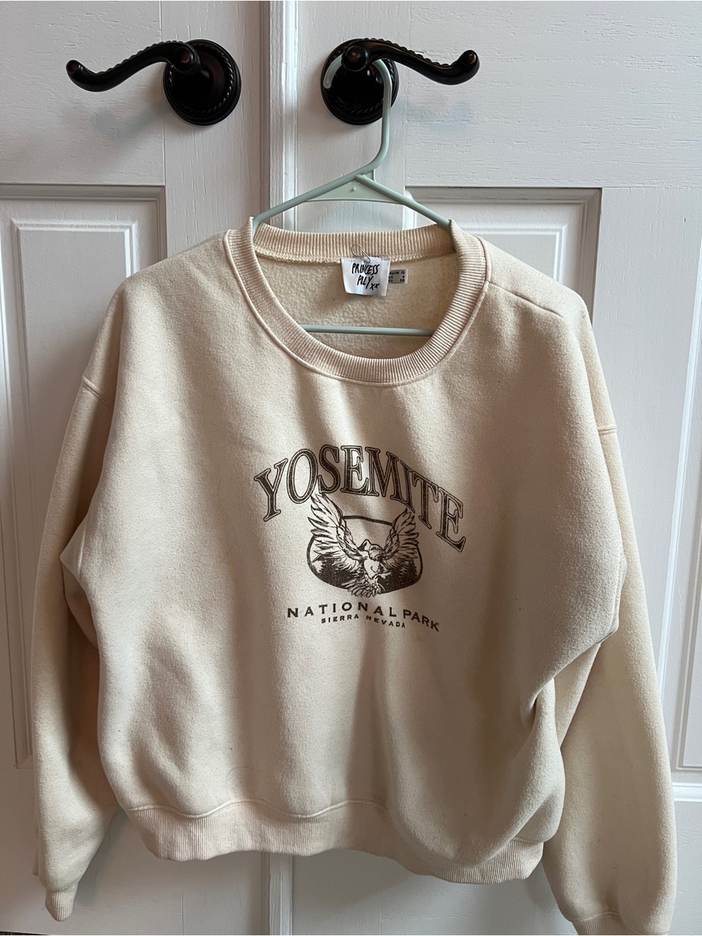 Princess Polly Cream Yosemite Graphic Crew Sweatshirt